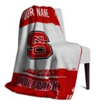 custom nc state wolfpack paint strokes red white blanket best selling