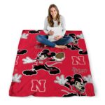 custom nebraska cornhuskers mickey red blanket high quality