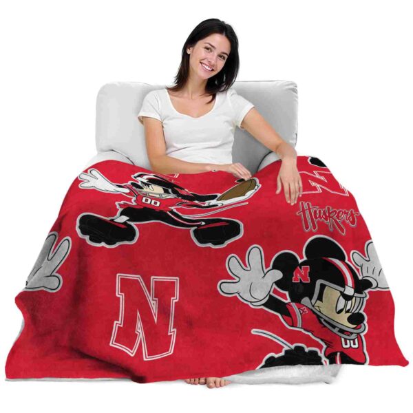 custom nebraska cornhuskers mickey red blanket latest model