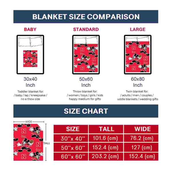 custom nebraska cornhuskers mickey red blanket trendy