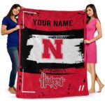 custom nebraska cornhuskers paint strokes red white blanket fashion forward