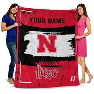 custom nebraska cornhuskers paint strokes red white blanket fashion forward