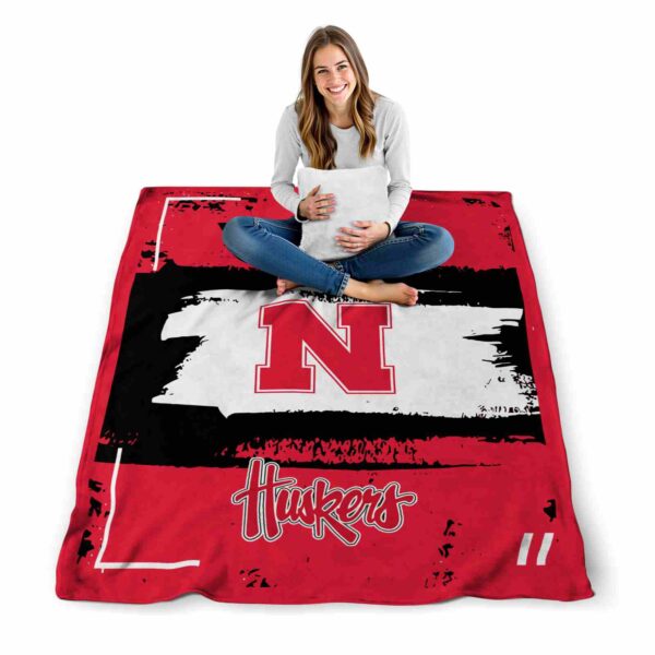custom nebraska cornhuskers paint strokes red white blanket high quality
