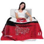 custom nebraska cornhuskers paint strokes red white blanket latest model