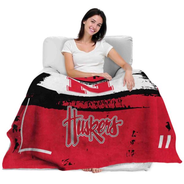 custom nebraska cornhuskers paint strokes red white blanket latest model