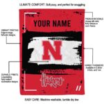 custom nebraska cornhuskers paint strokes red white blanket new arrival