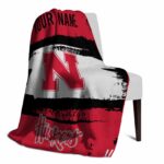 custom nebraska cornhuskers paint strokes red white blanket top rated