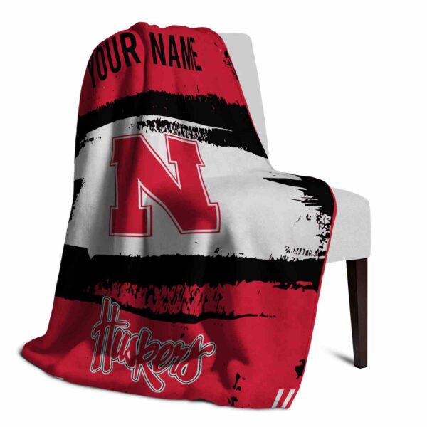 custom nebraska cornhuskers paint strokes red white blanket top rated