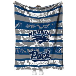 custom nevada wolf pack floral stripes blue white blanket best selling