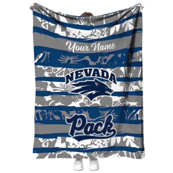 custom nevada wolf pack floral stripes blue white blanket best selling