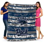 custom nevada wolf pack floral stripes blue white blanket fashion forward
