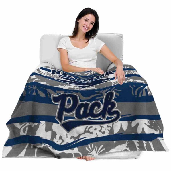 custom nevada wolf pack floral stripes blue white blanket latest model