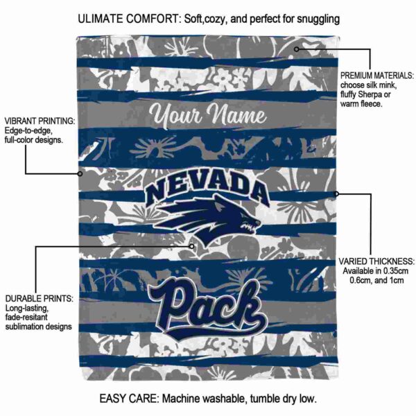 custom nevada wolf pack floral stripes blue white blanket new arrival