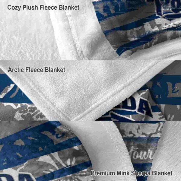 custom nevada wolf pack floral stripes blue white blanket premium grade