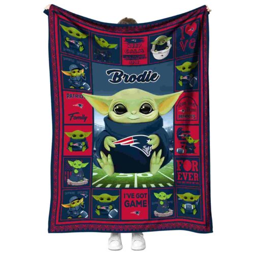 custom new england patriots baby yoda blue blanket best selling