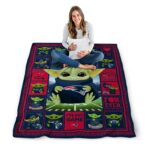 custom new england patriots baby yoda blue blanket high quality