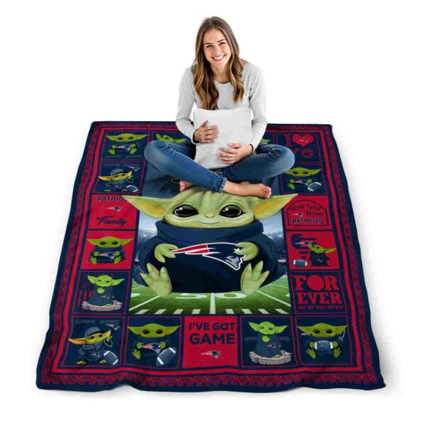 custom new england patriots baby yoda blue blanket high quality