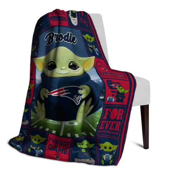 custom new england patriots baby yoda blue blanket top rated