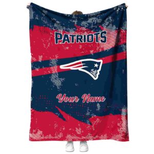 custom new england patriots grunge streaks blue blanket best selling