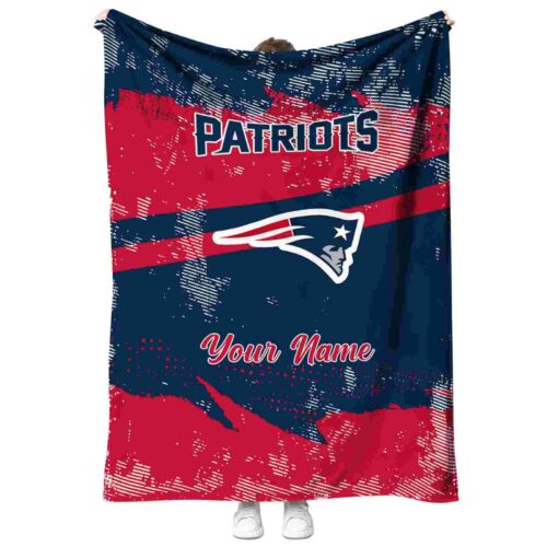 custom new england patriots grunge streaks blue blanket best selling
