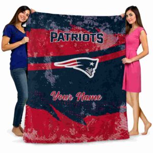 custom new england patriots grunge streaks blue blanket fashion forward