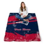 custom new england patriots grunge streaks blue blanket high quality