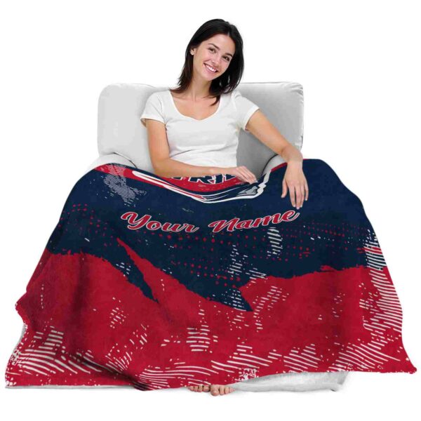 custom new england patriots grunge streaks blue blanket latest model