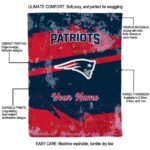 custom new england patriots grunge streaks blue blanket new arrival