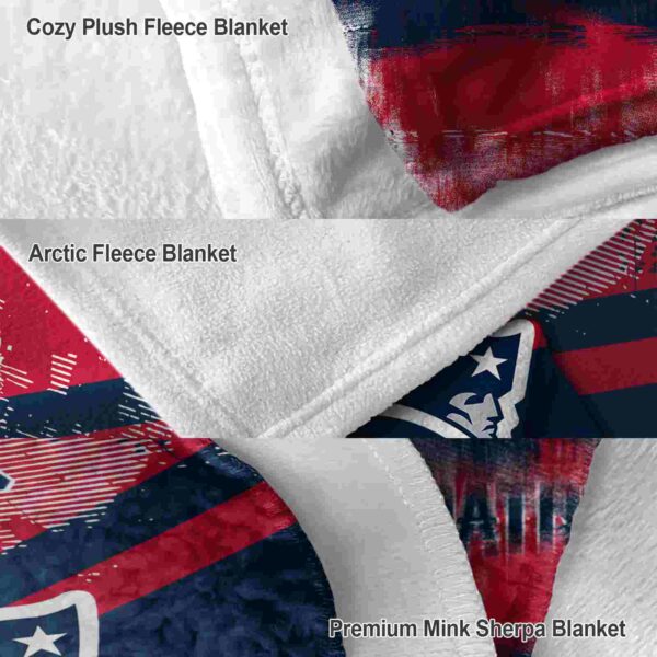 custom new england patriots grunge streaks blue blanket premium grade
