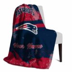 custom new england patriots grunge streaks blue blanket top rated