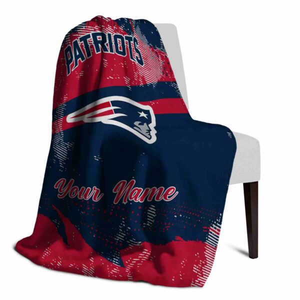 custom new england patriots grunge streaks blue blanket top rated
