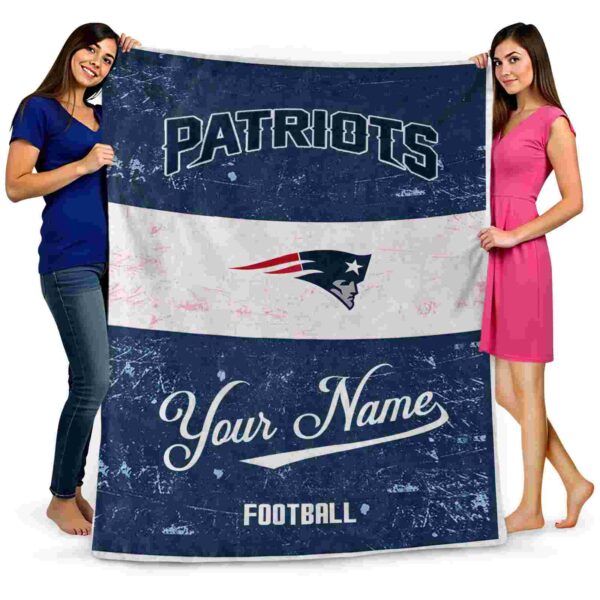 custom new england patriots grunge texture blue white blanket fashion forward