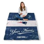 custom new england patriots grunge texture blue white blanket high quality