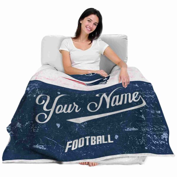 custom new england patriots grunge texture blue white blanket latest model
