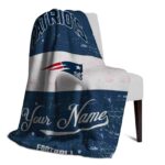 custom new england patriots grunge texture blue white blanket top rated
