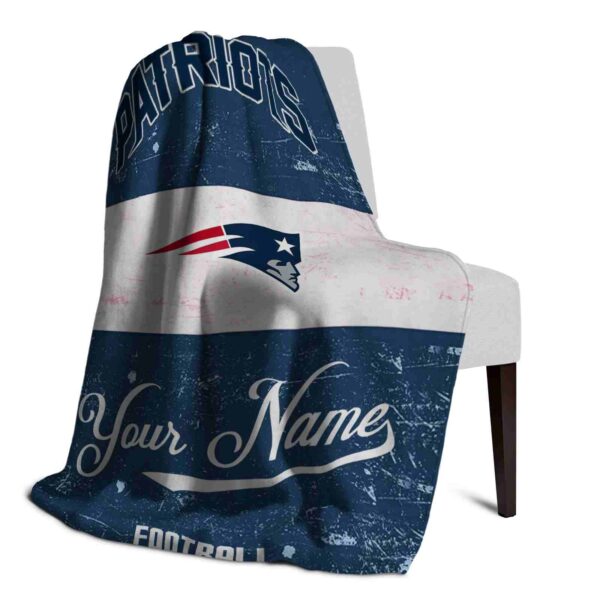 custom new england patriots grunge texture blue white blanket top rated