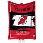 custom new jersey devils paint strokes red white blanket best selling