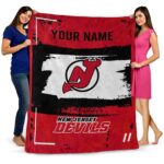 custom new jersey devils paint strokes red white blanket best selling