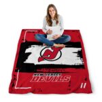 custom new jersey devils paint strokes red white blanket best selling