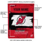 custom new jersey devils paint strokes red white blanket best selling