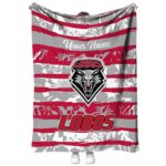custom new mexico lobos floral stripes red white blanket best selling