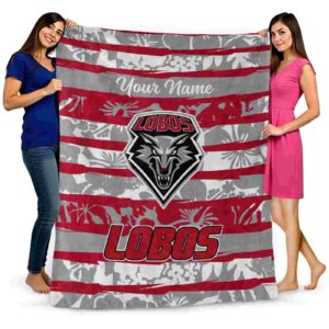 custom new mexico lobos floral stripes red white blanket fashion forward