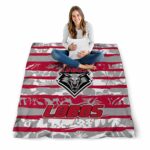 custom new mexico lobos floral stripes red white blanket high quality