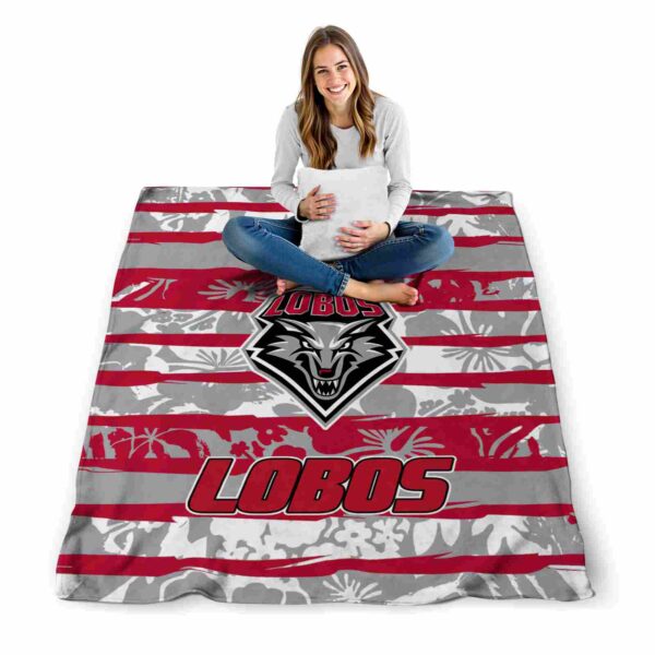 custom new mexico lobos floral stripes red white blanket high quality