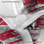custom new mexico lobos floral stripes red white blanket premium grade