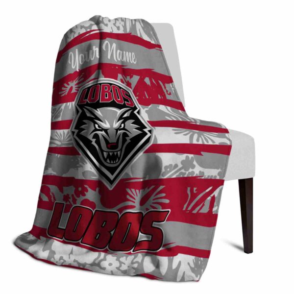 custom new mexico lobos floral stripes red white blanket top rated