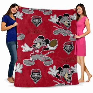 custom new mexico lobos mickey red blanket fashion forward