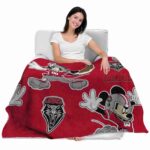 custom new mexico lobos mickey red blanket latest model