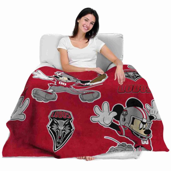 custom new mexico lobos mickey red blanket latest model