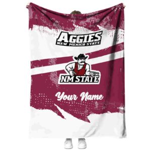 custom new mexico state aggies grunge streaks crimson blanket best selling